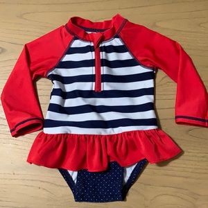 LIKE NEW CAT & JACK BABY GIRL RASH GUARD